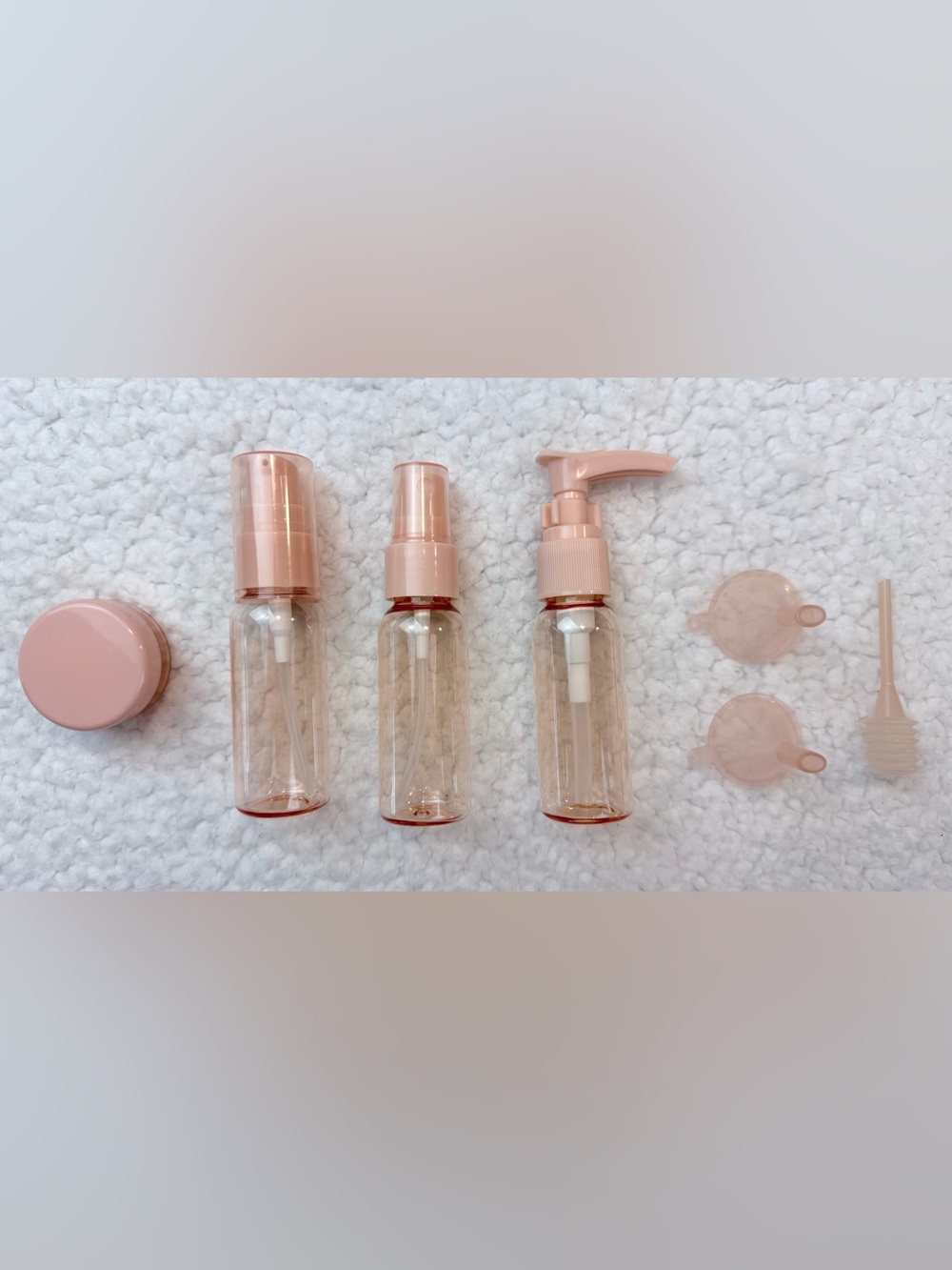 (NWOT) KITSCH • Peach & Cream 12-Piece Ultimate Travel Toiletry Container Set - Picture 3 of 6